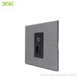 Stainless Steel TEL Socket Outlet 1 Gang